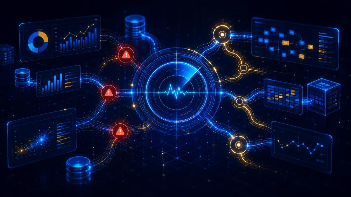 Diagnostic scan over data models dashboards and metrics