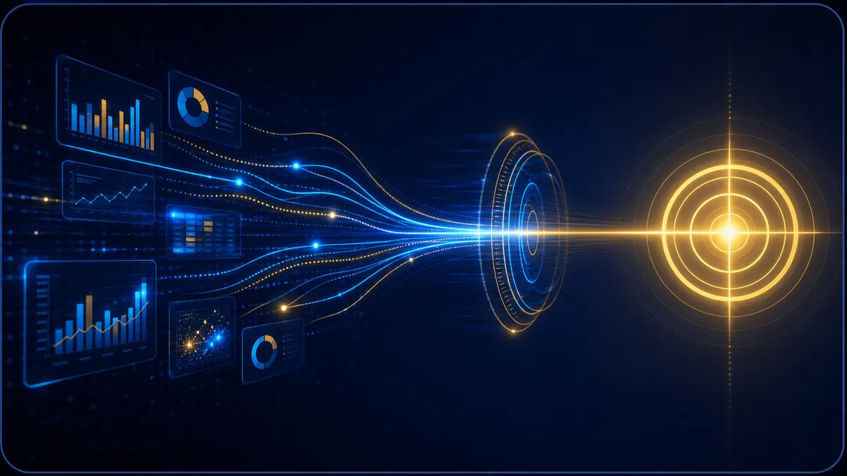 Dashboards connecting to a clear leadership decision target
