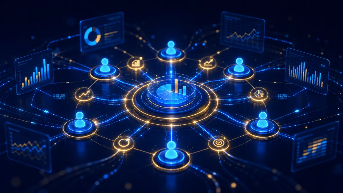 Trusted metric nodes aligning across connected teams